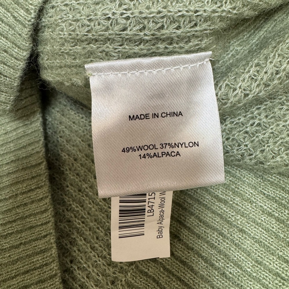 Quince Alpaca-Wool Waffle Knit Sweater-Sage Green Size Small - Picture 8 of 10